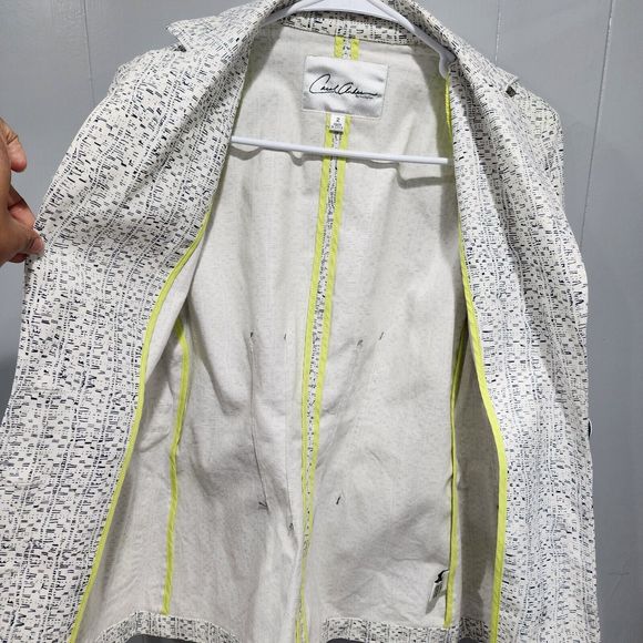 Carol Anderson Blazer Jacket Womens Size 2 White Black Trim Career Button Front - Picture 9 of 11